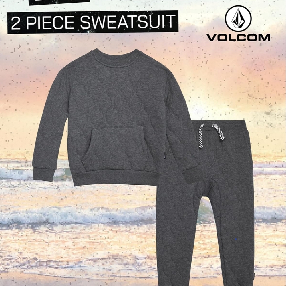 Volcom Little Boys Gray Crewneck Sweatsuit